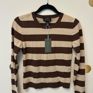 Urban Heritage Striped Sweater – Brown & Beige – Tagged XL, Fits Medium – NWT